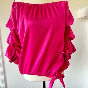 Vince Camuto Fuchsia Off-Shoulder Blouse